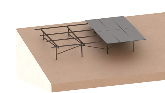 شیب عمودی پانل خورشیدی سازه فلزی منظره زمین کوه
