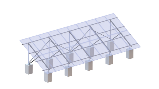 2x10 88m/S آلومینیومی نصب کننده ساختار خورشیدی سیستم های زمینی PV بدون قاب