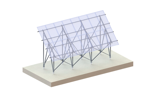 سیستم قفسه بندی زمین مسطح با ساختار خورشیدی فتوولتائیک بالا روی زمین